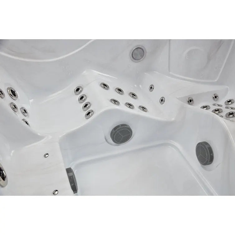 Luxury Spas 77 – Jet Acrylic Square Hot Tub with Ozonator in Gray