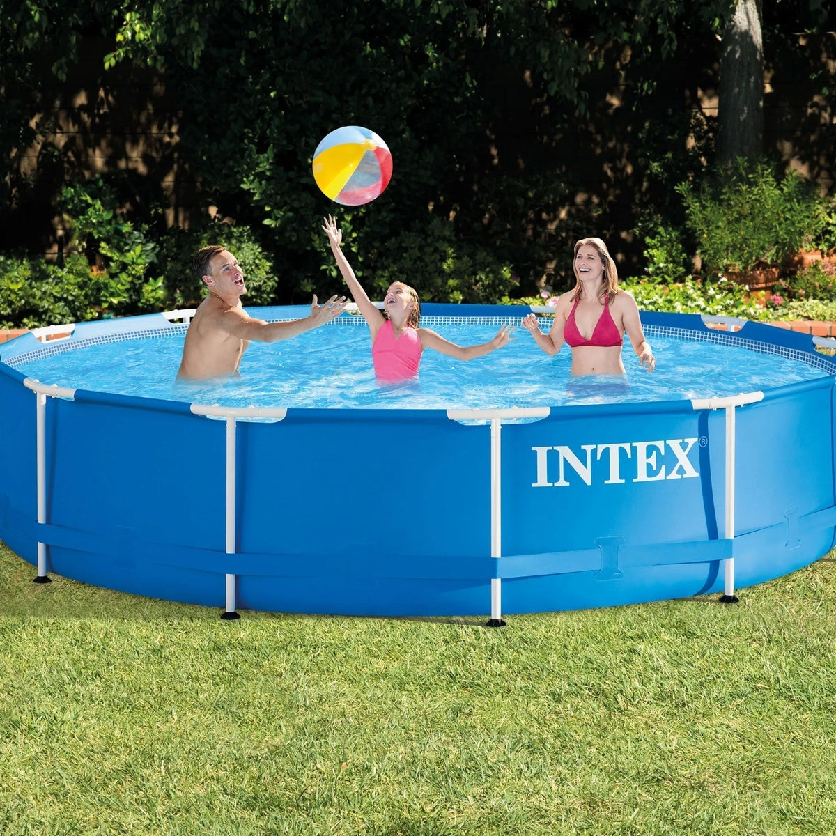 Intex 12’x30″ Swimming Pool w/ Pump, Maintenance Kit (2 Pack) & 12′ Pool Cover