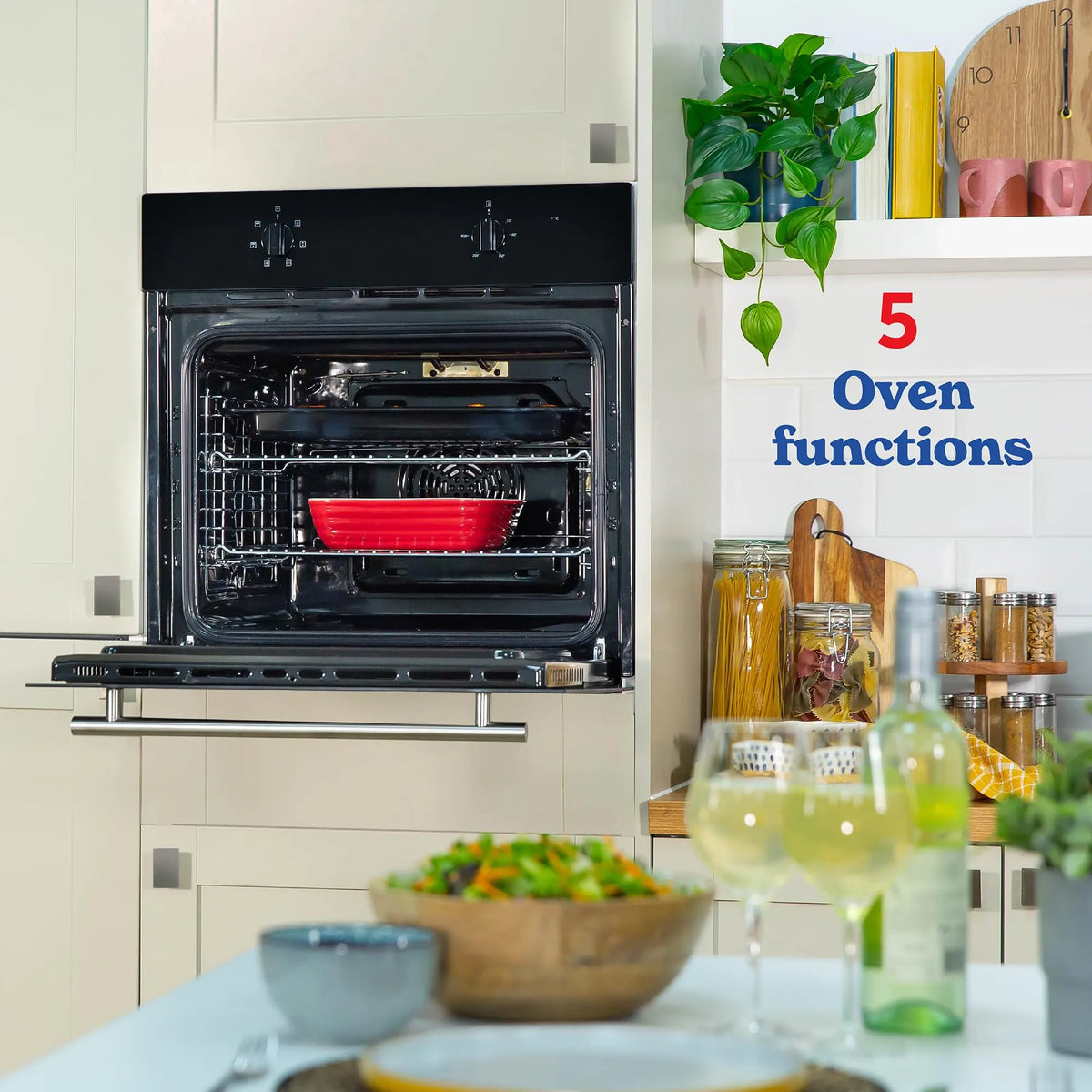 Russell Hobbs Built-In Electric Fan Oven 70L 60cm with Grill Black