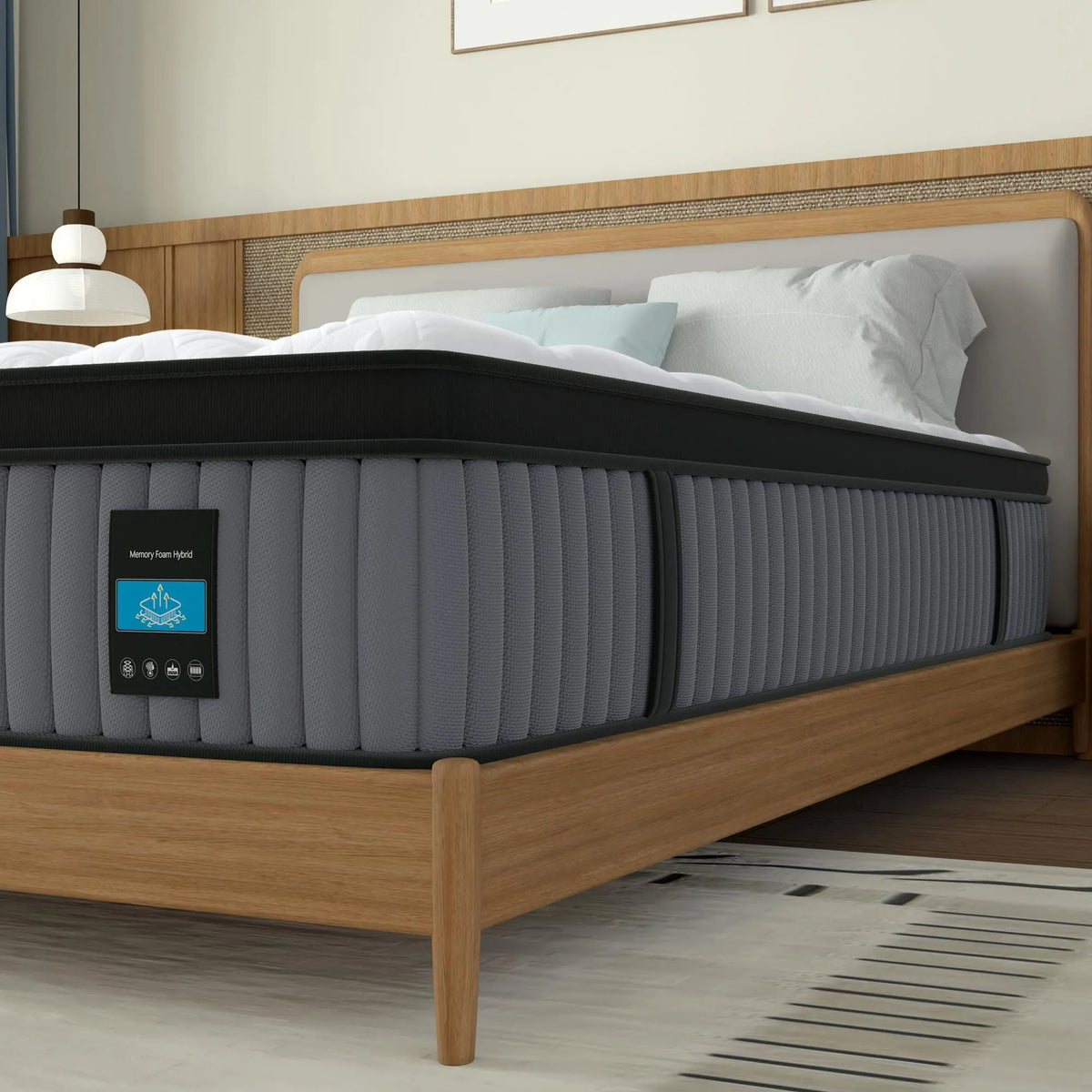 14″ King Hybrid Mattress, Memory Foam & Pocket Spring Bed