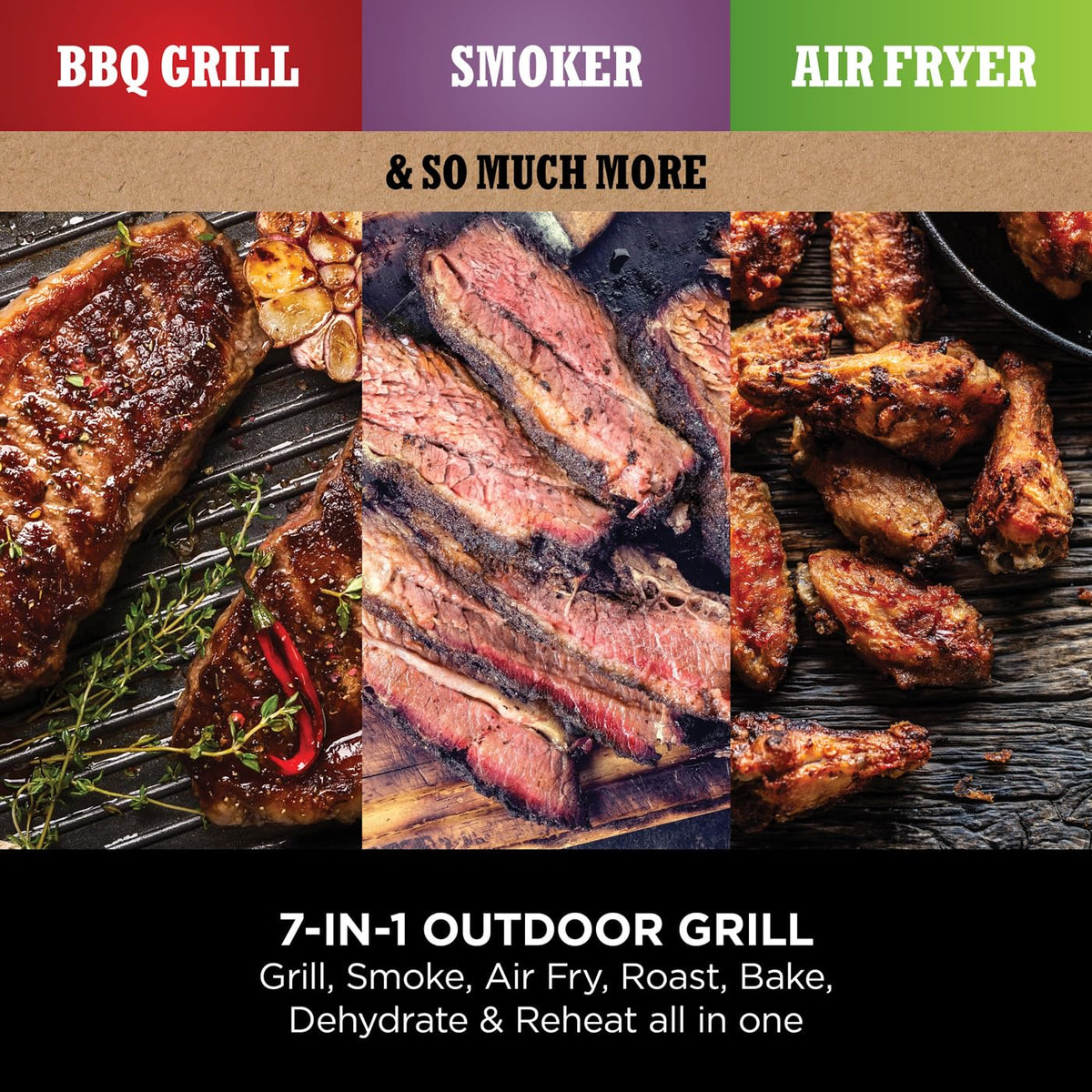 Ninja Woodfire Electric BBQ Grill & Smoker 7-in-1 Outdoor