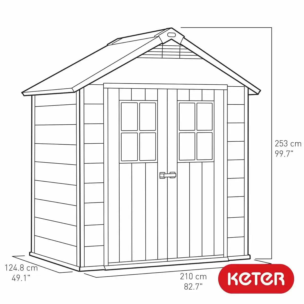 Keter Oakland Resin Garden Shed - Grey