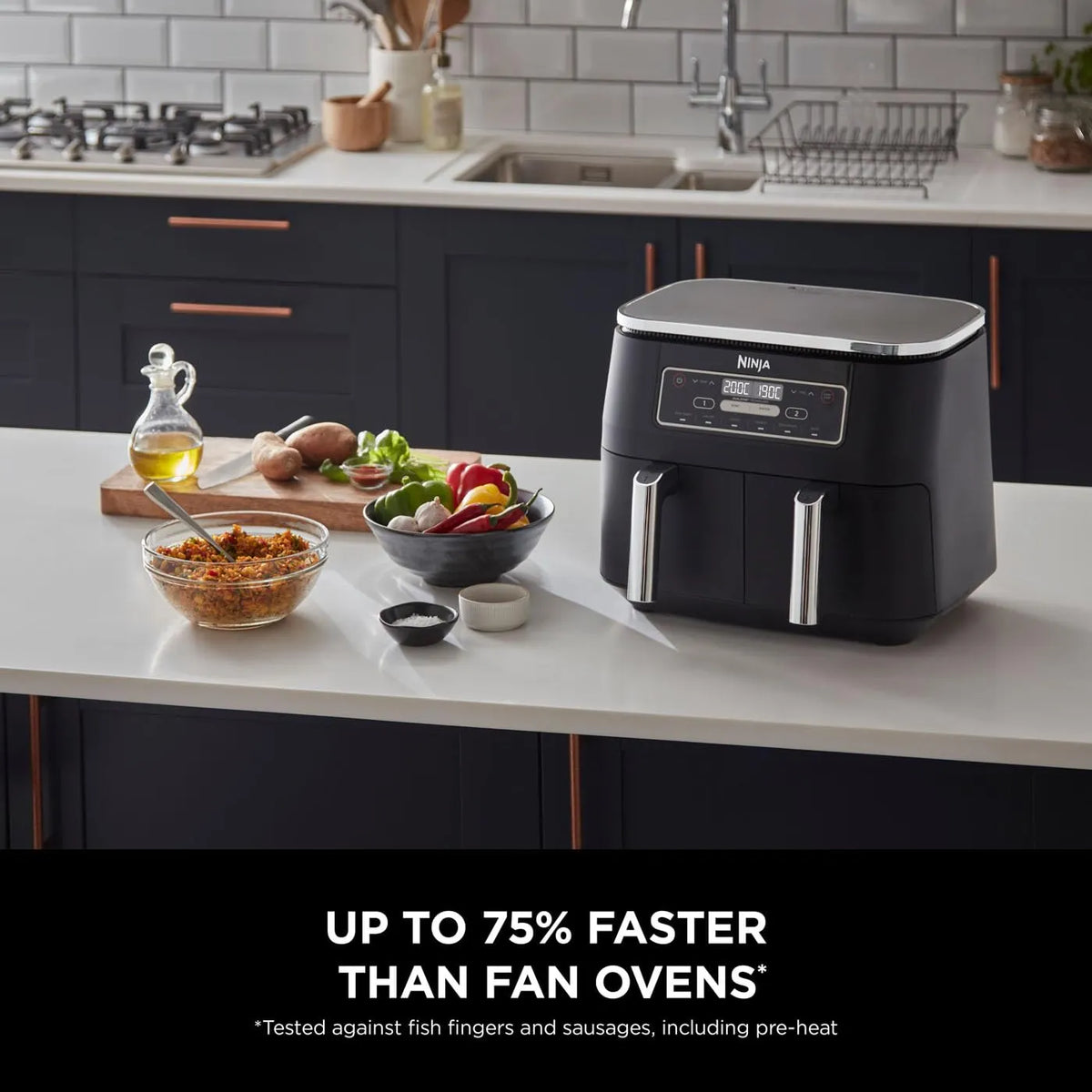 Ninja Foodi Dual Zone Dual Air Fryer 7.6L 6-in-1