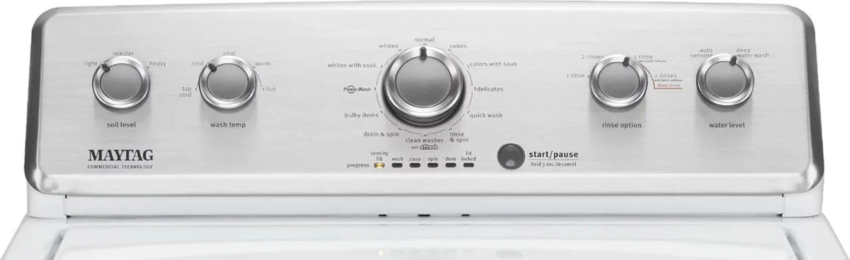 Maytag – 3.8 Cu. Ft. High Efficiency Top Load Washer with PowerWash Agitator – White