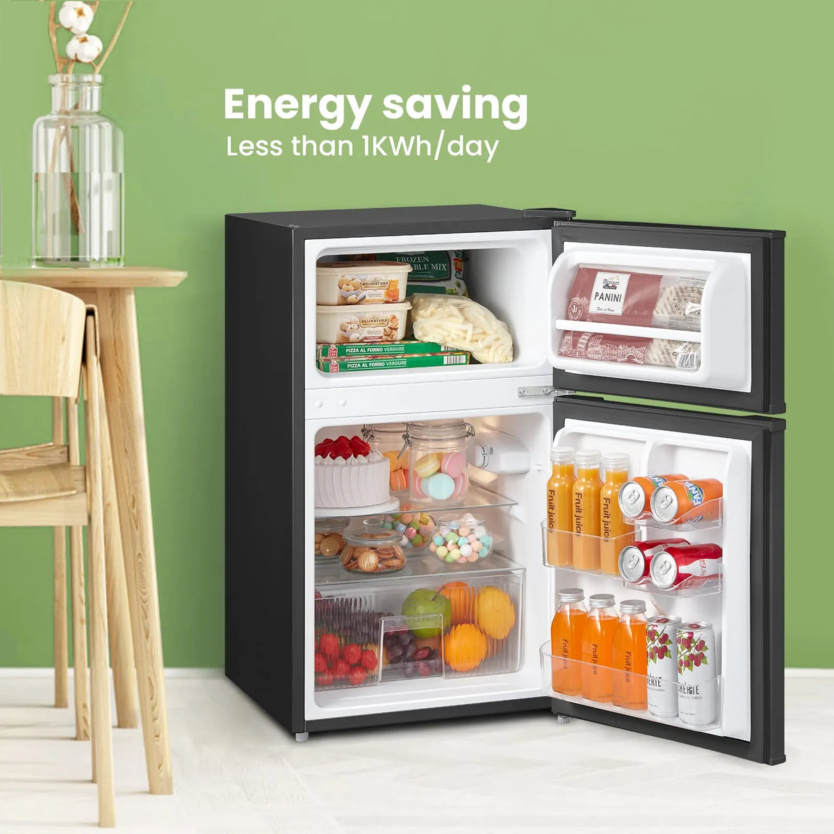 COMFEE' 87L Under Counter Fridge Freezer, Double Door