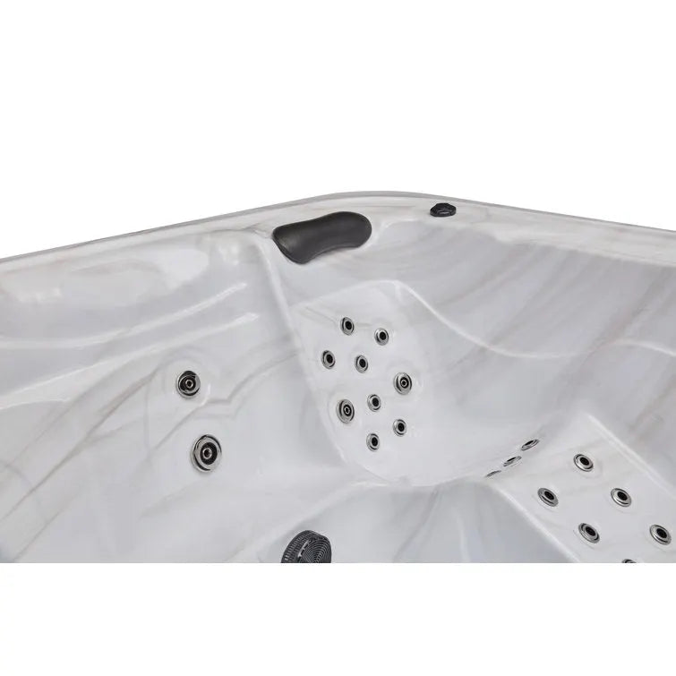 Luxury Spas 5 – Person 52 – Jet Acrylic Square Hot Tub with Ozonator in Gray