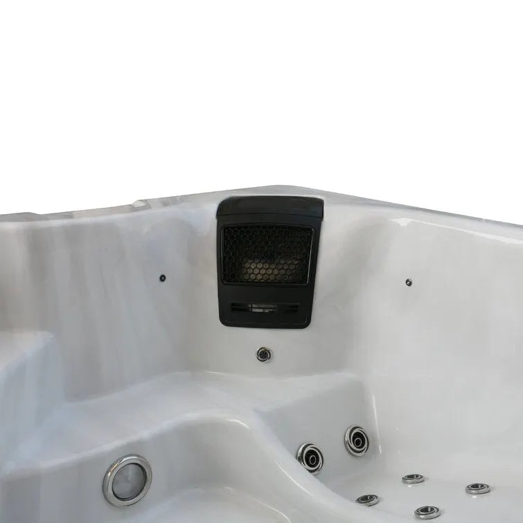 WSINC 5 – Person 32 – Jet Acrylic Square Hot Tub with Ozonator in Grey Oak