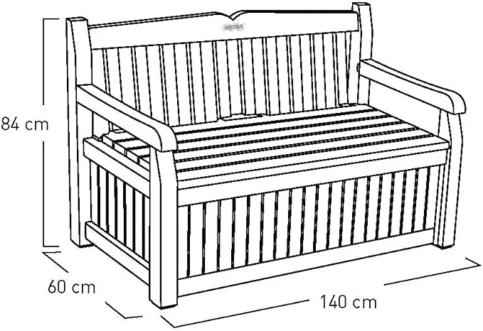 Keter Eden 265L Storage Bench - Beige and Brown