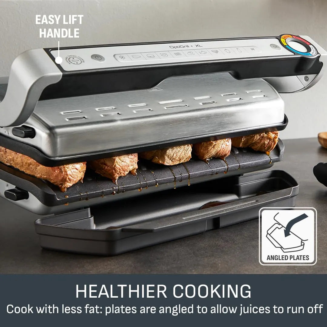 Tefal OptiGrill Plus XL Electric Grill, 9 Programs with Cooking Sensor