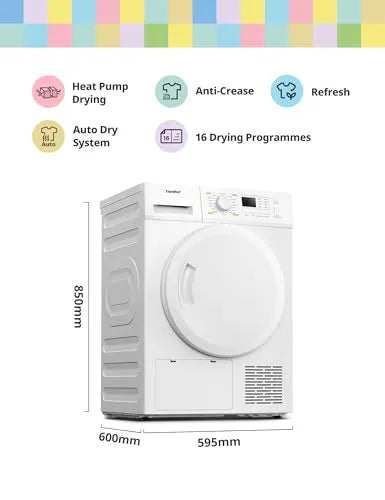 COMFEE' Heat Pump Tumble Dryer 8kg 16 Programmes Class A+