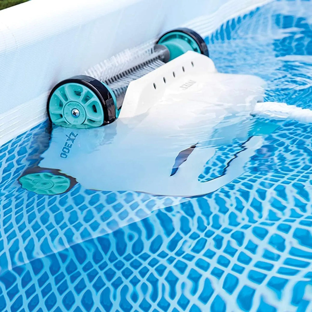 Intex 12ft x 30in Prism Frame Above Ground Round Swimming Pool & Robot Vacuum