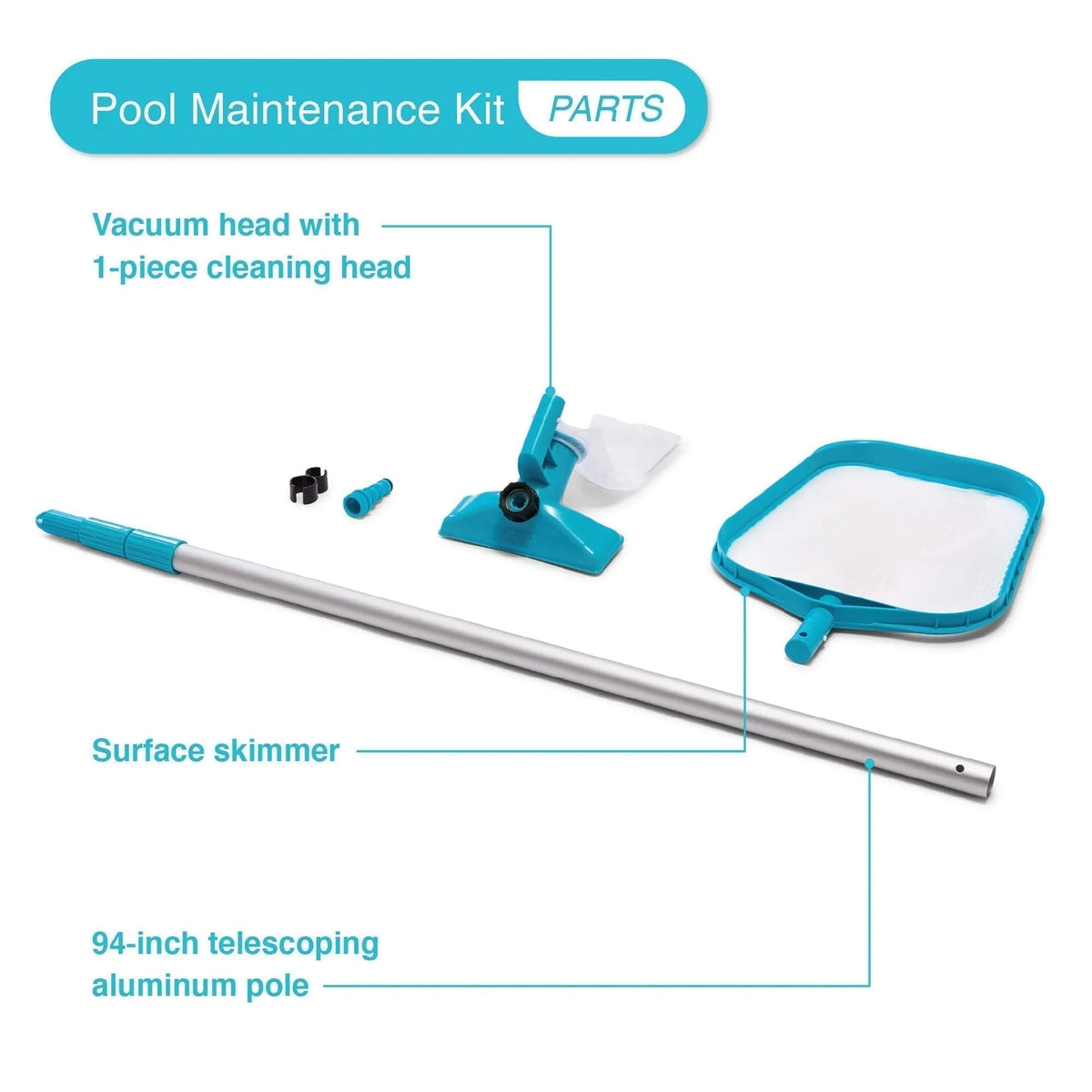INTEX 12′ x 30″ Metal Frame Above Ground Pool, Filter, Cover, & Maintenance Kit