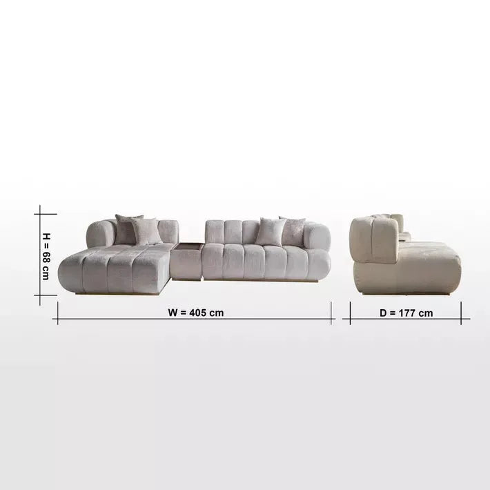 Nomad 4-Seater Velvet Left Corner Sofa