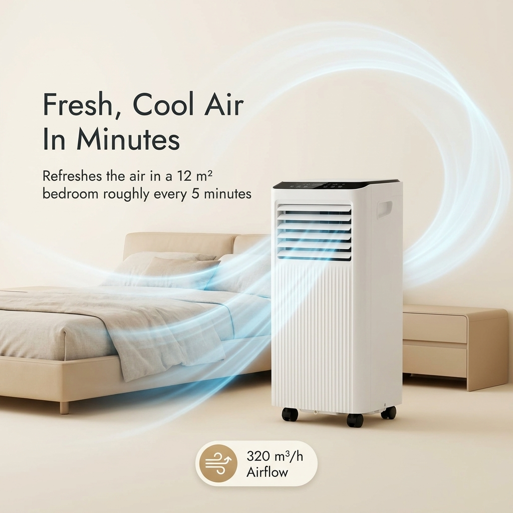9000 BTU Portable Air Conditioner Dehumidifier Fan