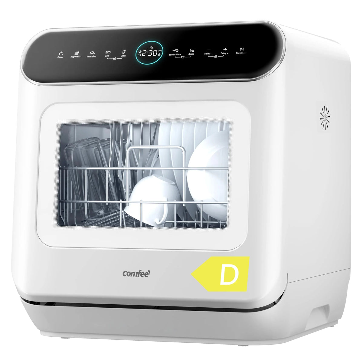 COMFEE' Table Top Dishwasher, 7+3 Programmes, 6L Tank, No Plumbing Required