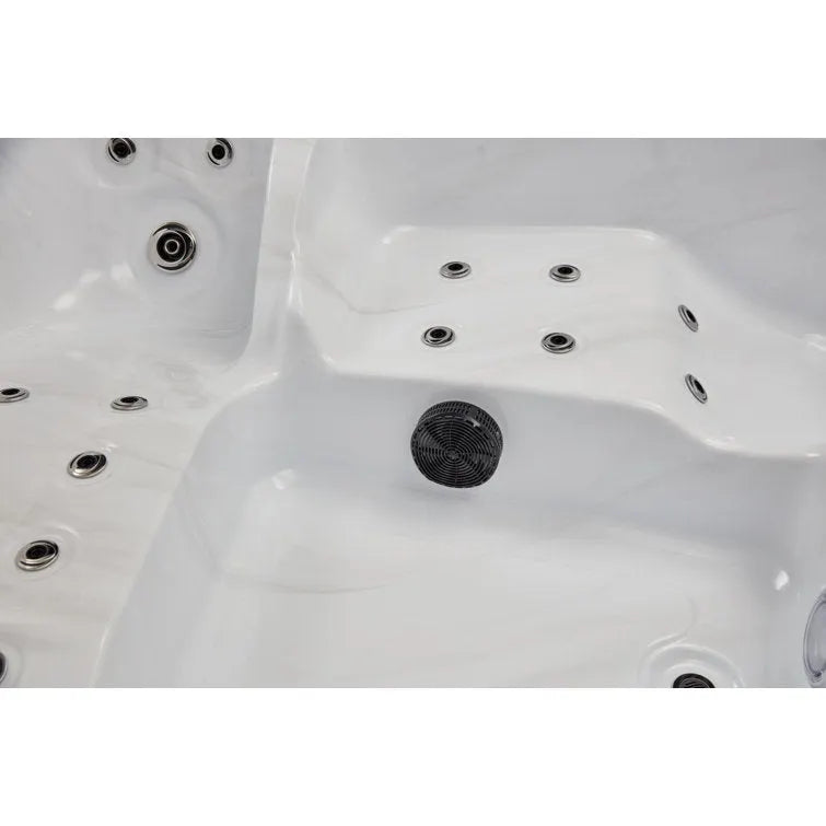 Luxury Spas 61 – Jet Acrylic Square Hot Tub with Ozonator in Gray