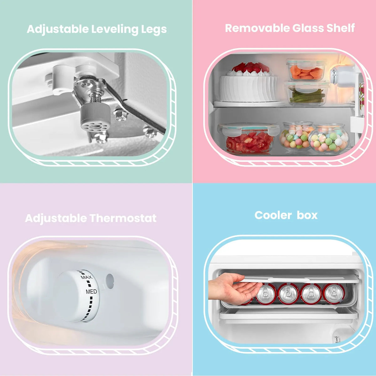COMFEE' 93L Under Counter Fridge with Freezer, White