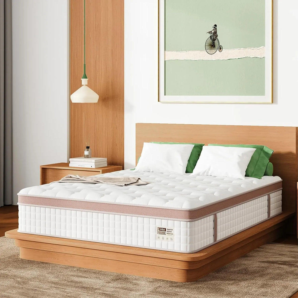 14″ King Size Firm Hybrid Mattress with Gel Memory Foam and Pocket Springs