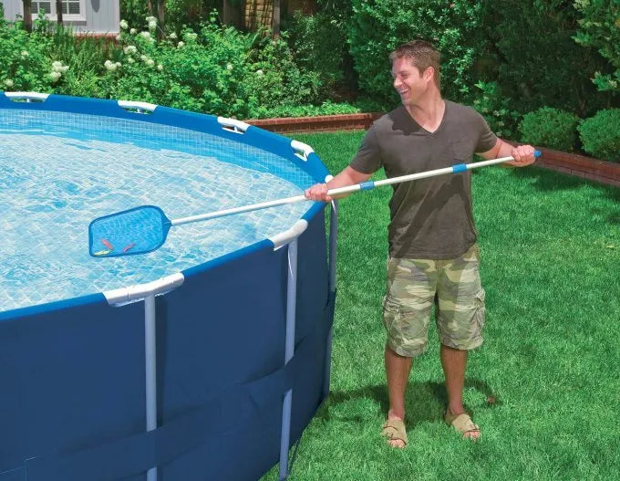 INTEX 12′ x 30″ Metal Frame Above Ground Pool, Filter, Cover, & Maintenance Kit