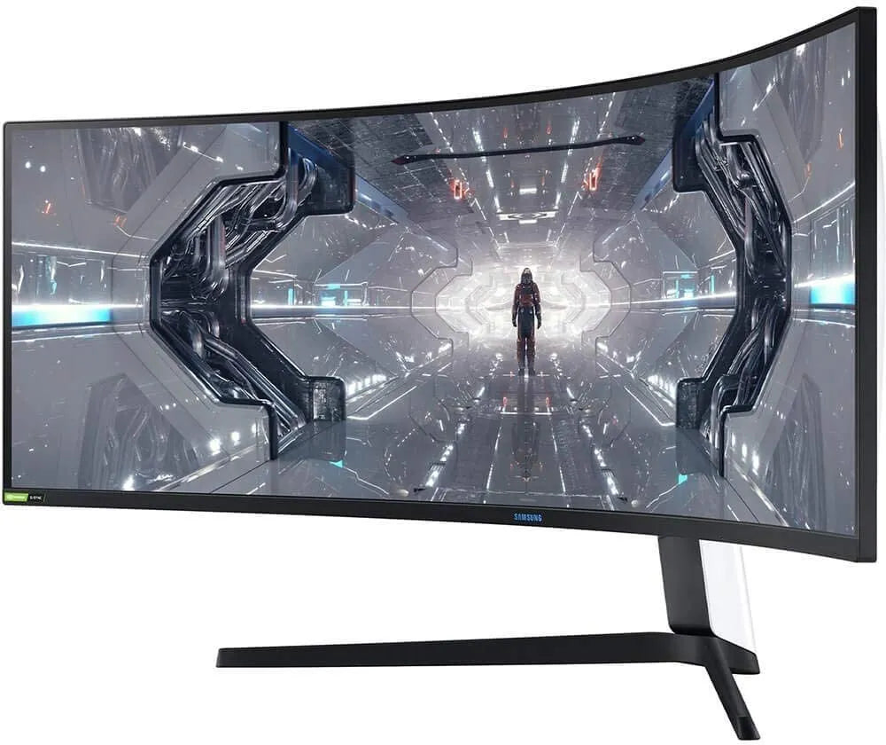 SAMSUNG 49” Odyssey G9 Gaming Monitor, 1000R Curved Screen, QLED, Dual QHD Display, 240Hz, NVIDIA G-SYNC and FreeSync Premium Pro, LC49G95TSSNXZA, Black