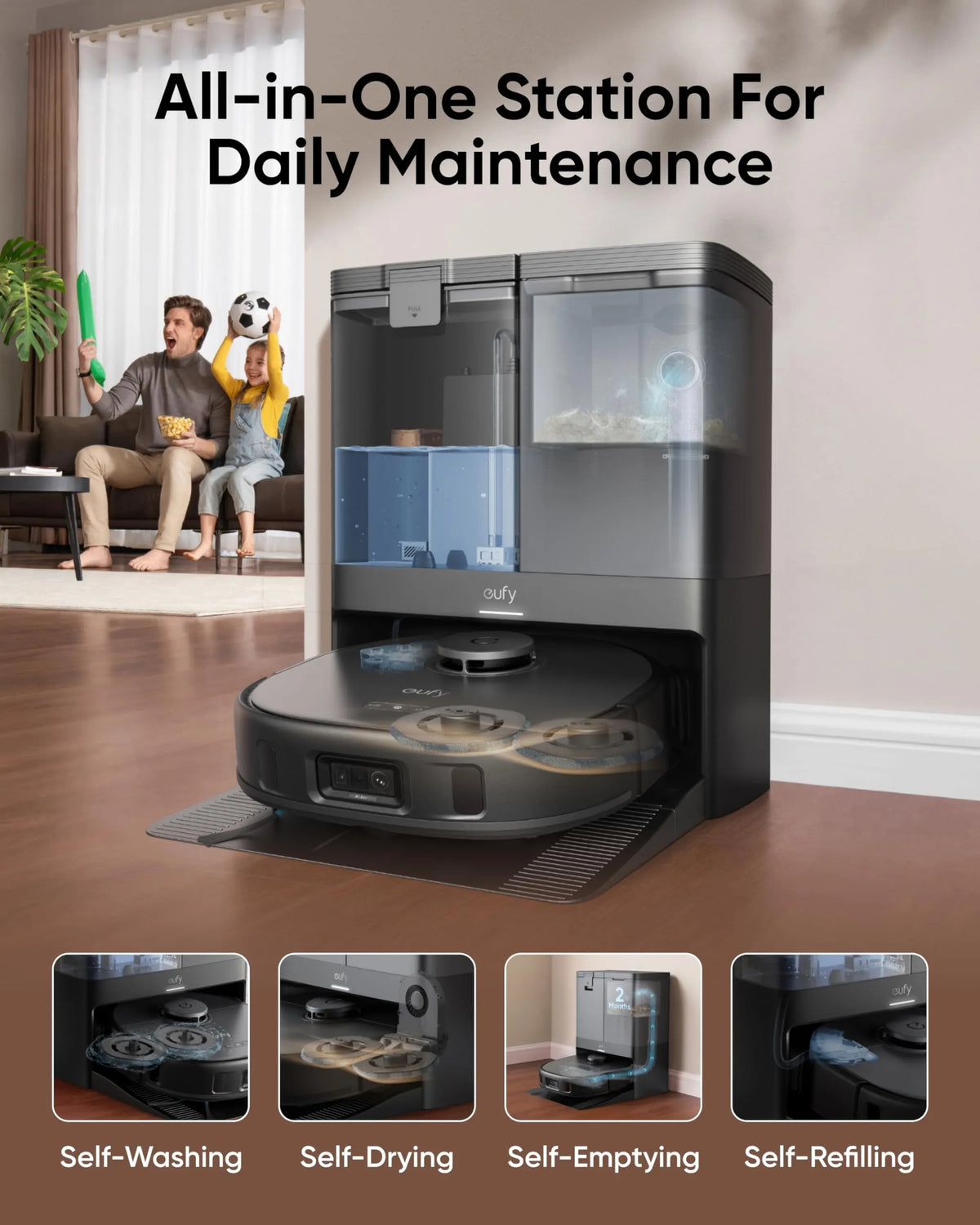 eufy X10 Pro Omni Robot Vacuum & Mop 8000Pa All-in-One Station