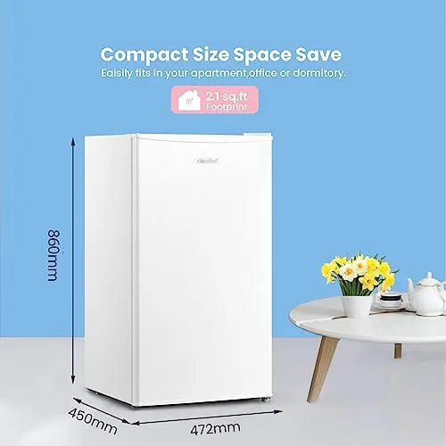 COMFEE' 93L Under Counter Fridge with Freezer, White