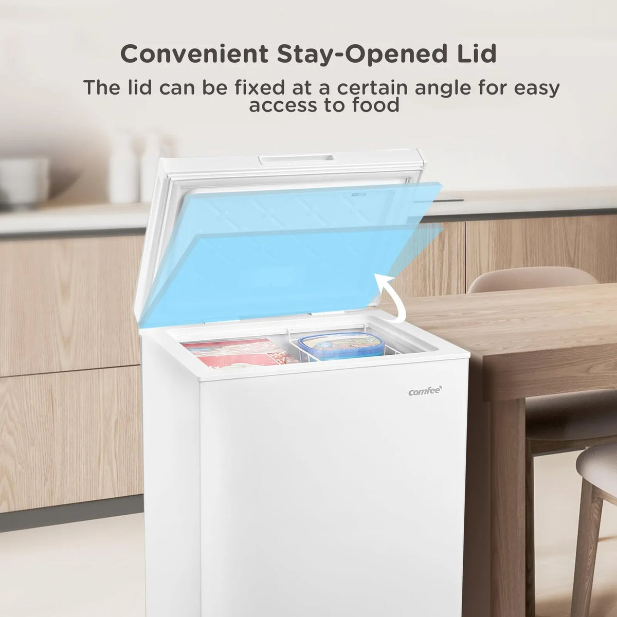 COMFEE' 99L Freestanding Chest Freezer, Convertible, White