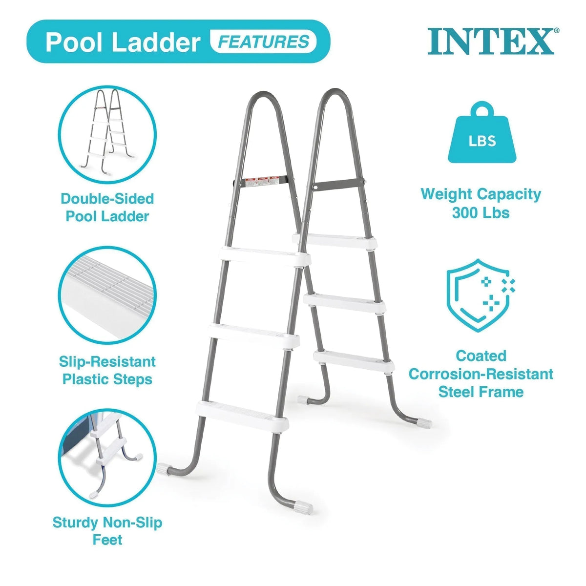 Intex 12’x30″ Swimming Pool w/ Pump, Pool Ladder for 42” Wall, & 12’ Cover