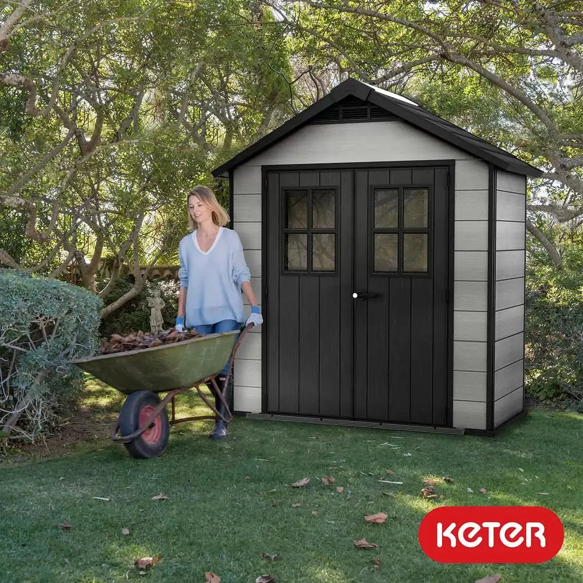 Keter Oakland Resin Garden Shed - Grey