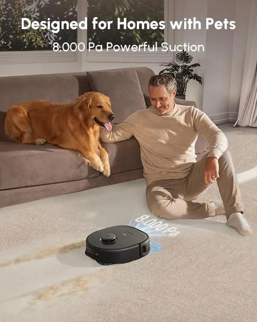 eufy X10 Pro Omni Robot Vacuum and Mop 8000Pa All-in-One Station Black