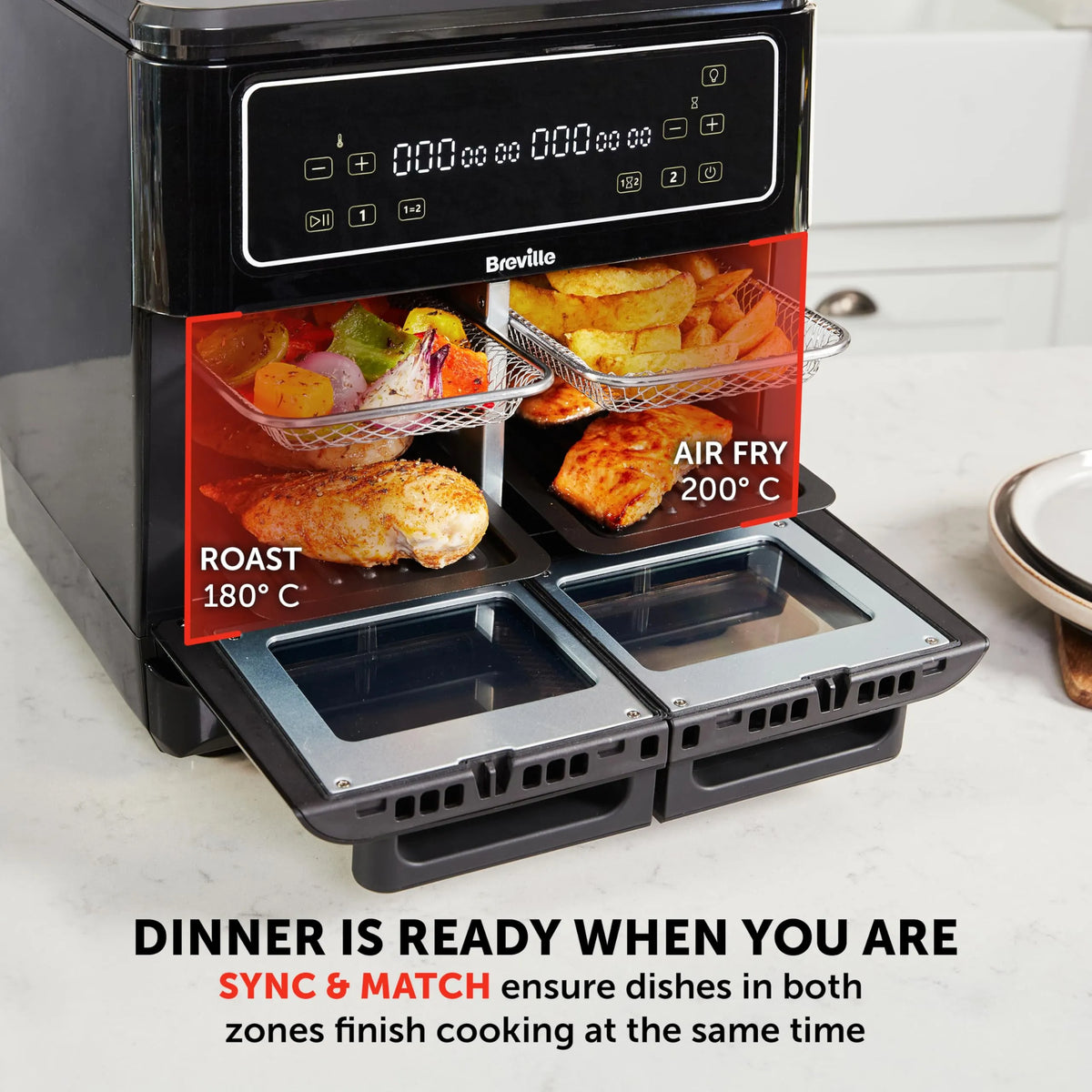 Breville Halo Flexi Dual Air Fryer Oven 11L 2400W