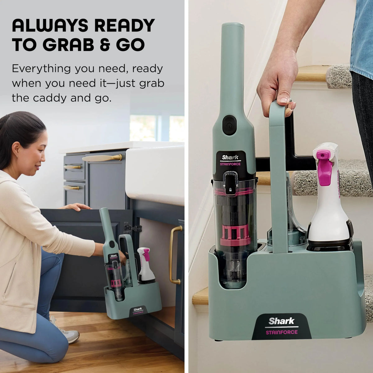 Shark StainForce Cordless Spot Cleaner, Lightweight Portable Spot Stain & Odour Eliminator for Carpets