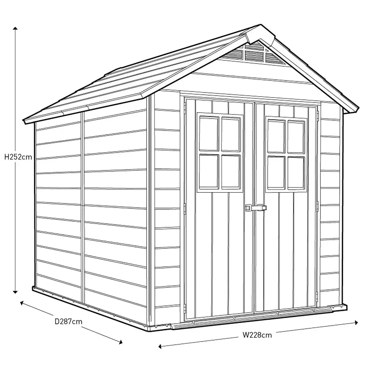 Keter Newton Double Door Plastic Garden Shed