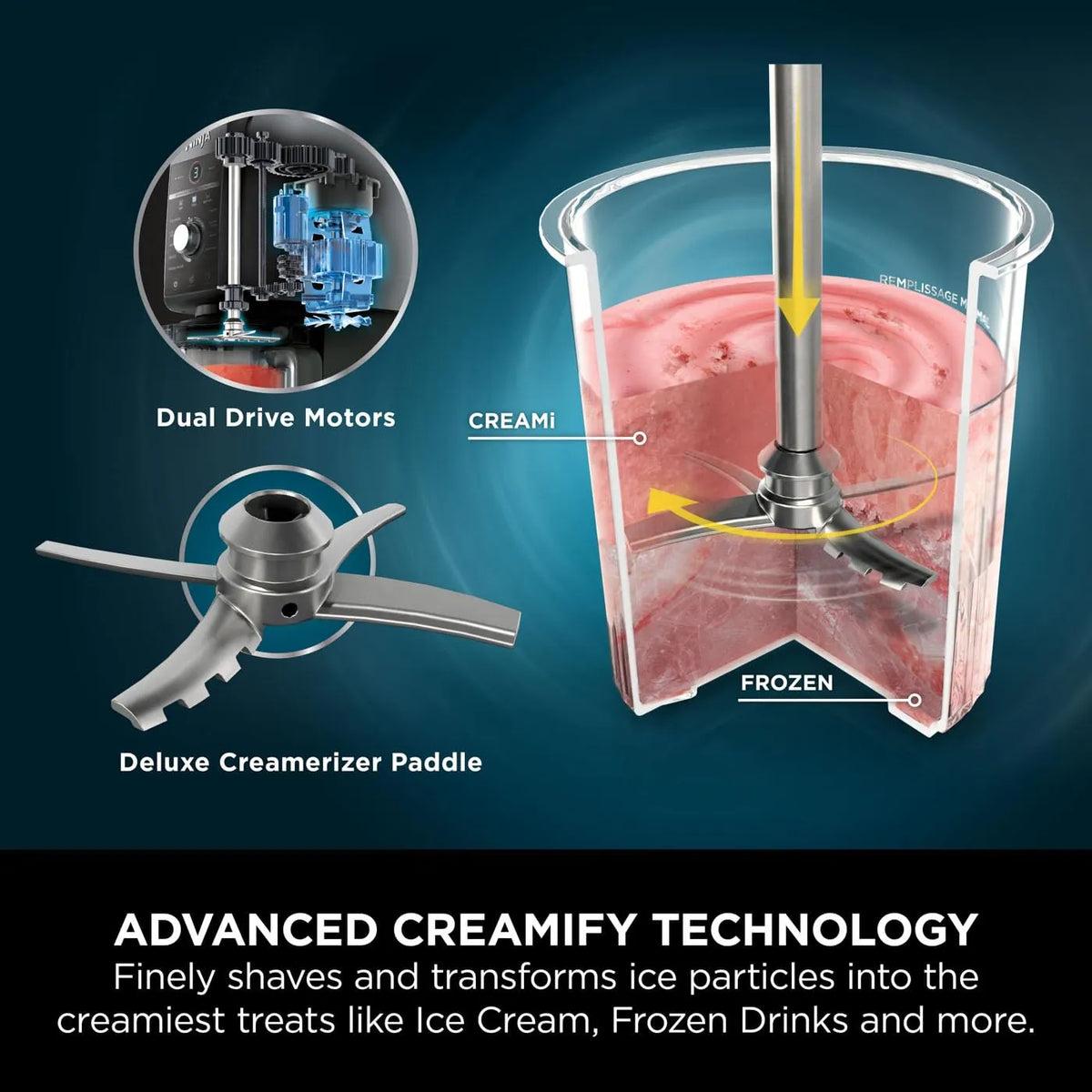 Ninja CREAMi Deluxe Ice Cream & Frozen Dessert Maker 10 Functions 3 Tubs