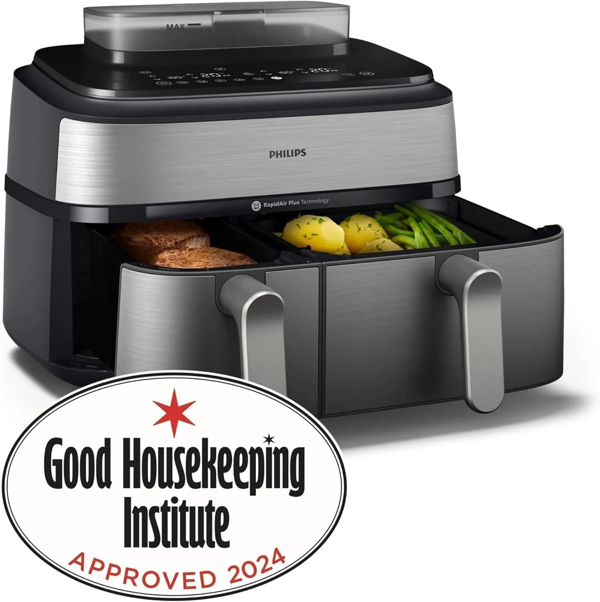 Philips 5000 Series Dual Basket Air Fryer with Steam 9L RapidAir Plus