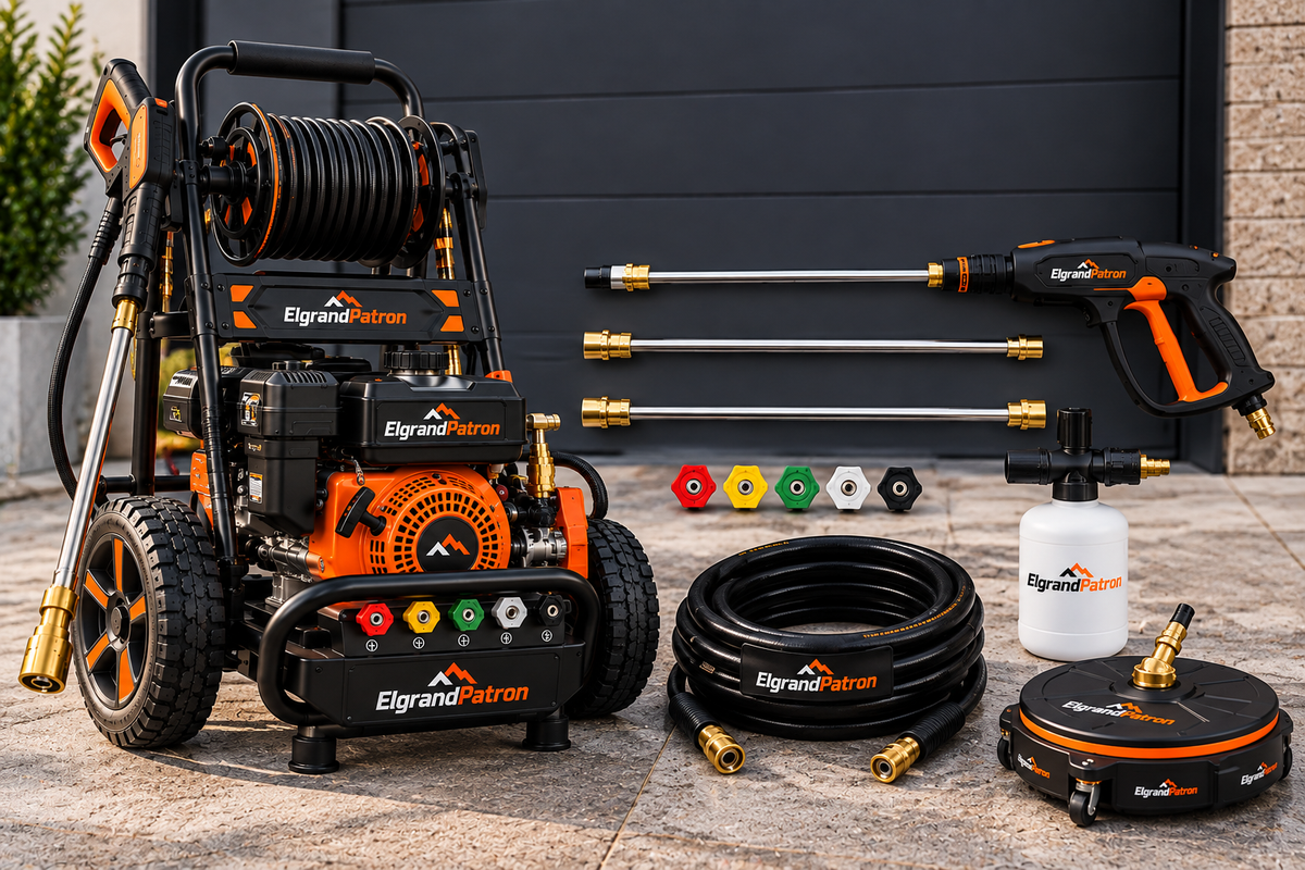 ElgrandPatron HydroForce 3500 Gas Pressure Washer – 3500 PSI Heavy-Duty Power Cleaner