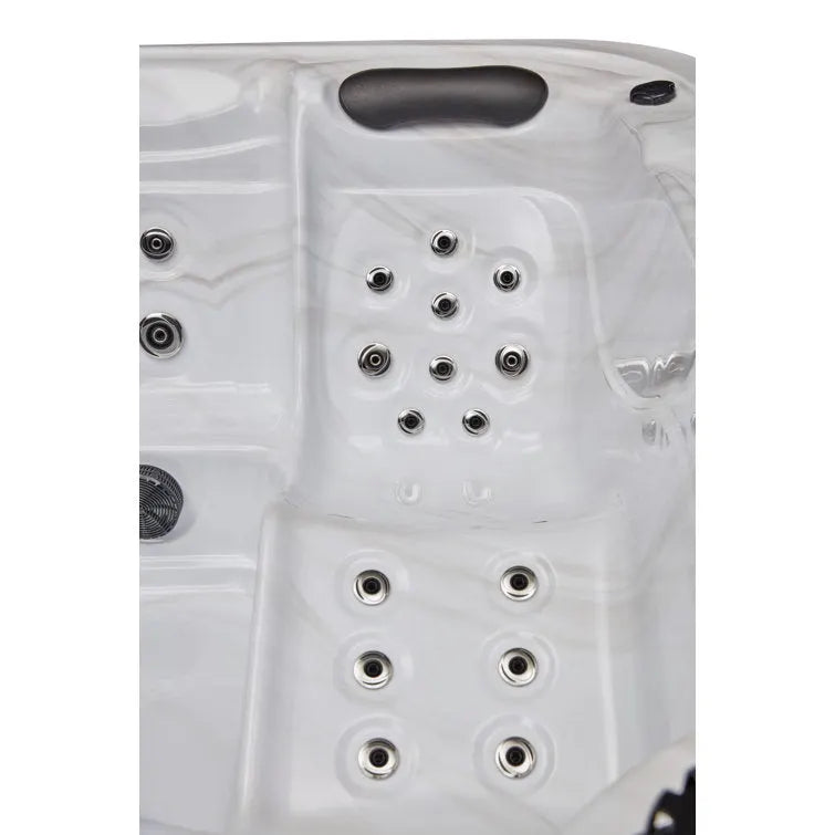 Luxury Spas 5 – Person 52 – Jet Acrylic Square Hot Tub with Ozonator in Gray