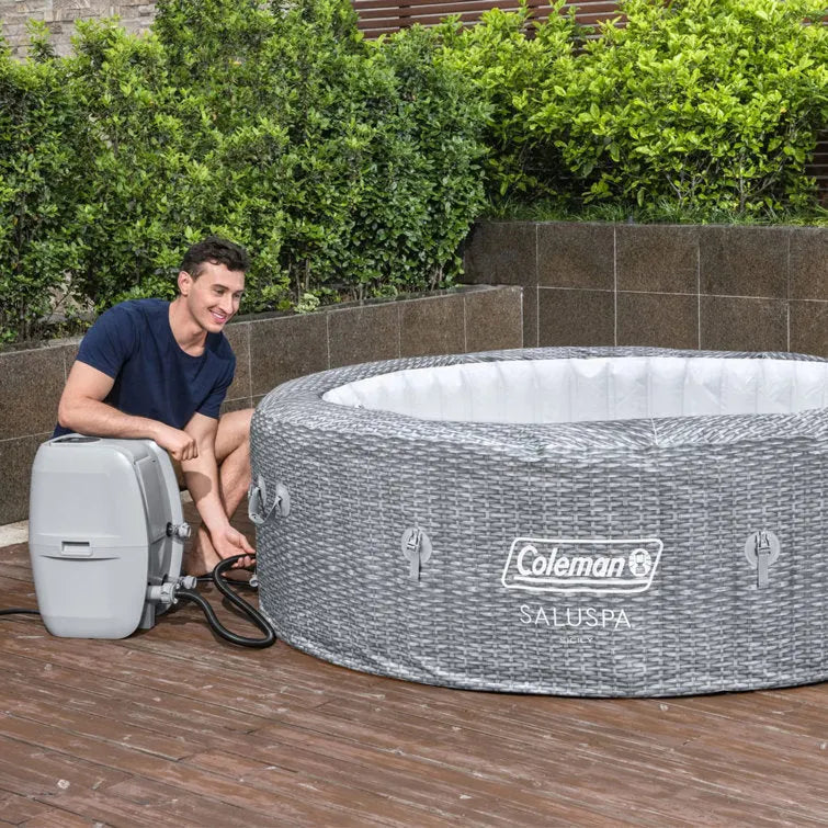 Bestway Coleman Sicily Airjet Inflatable Hot Tub With Energysense Cover, Grey