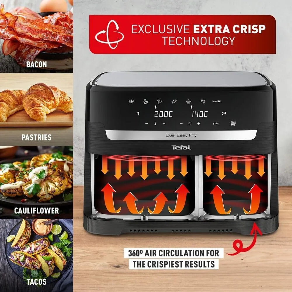 Tefal Easy Fry Dual Zone Digital Air Fryer 8.3 L 8-in-1