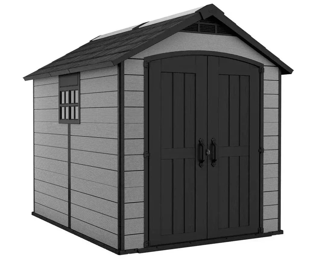 Keter Premier Plastic Garden Shed - Grey