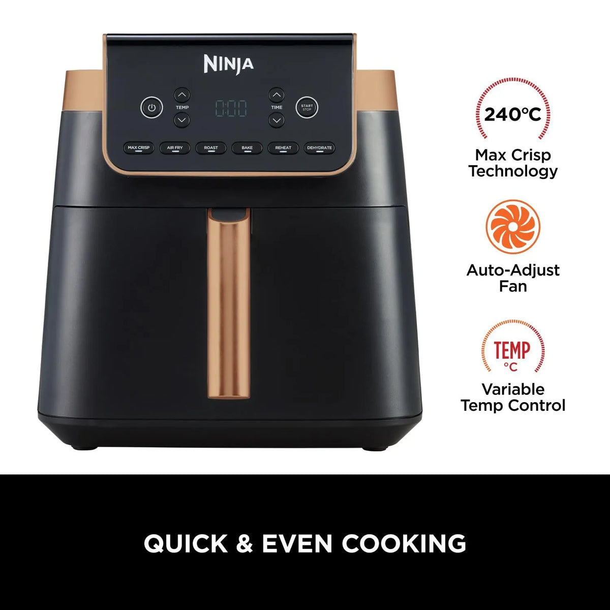 Ninja MAX PRO Air Fryer 6.2L Single Drawer Roast Bake