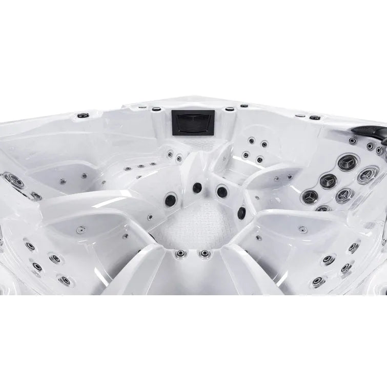 Luxuria Spas 240 Volt 6 – Person 55 – Jet Square Plug & Play Hot Tub with Ozonator and Built-In Speaker