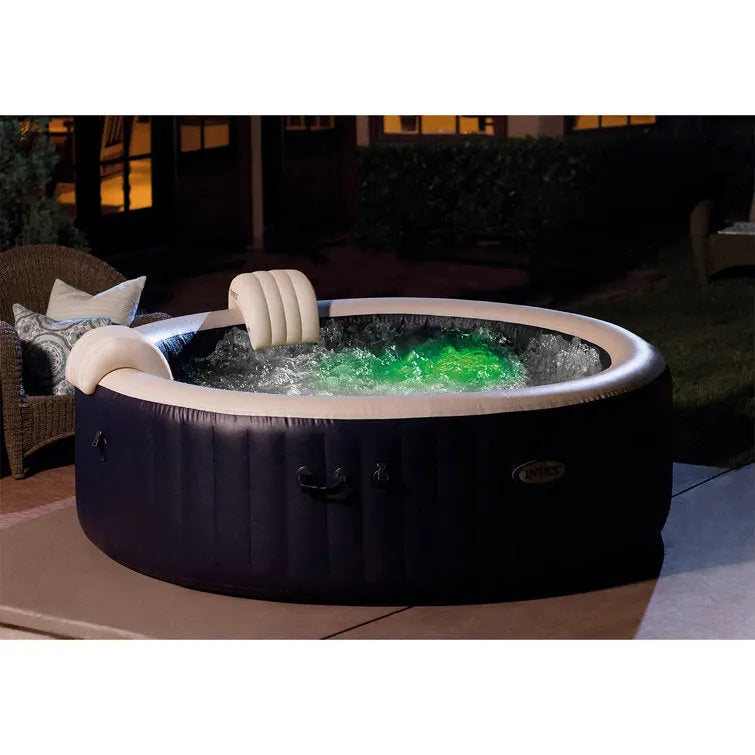 Intex 6 Person Pop Up Hot Tub Bundled W/ Purespa Slip-Resistant Seats (4 Pack)