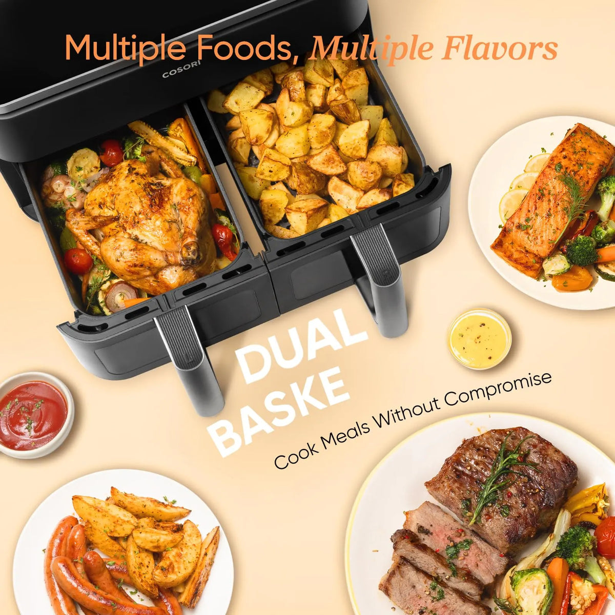 COSORI Dual Air Fryer 8.5L 8-in-1 Family Size