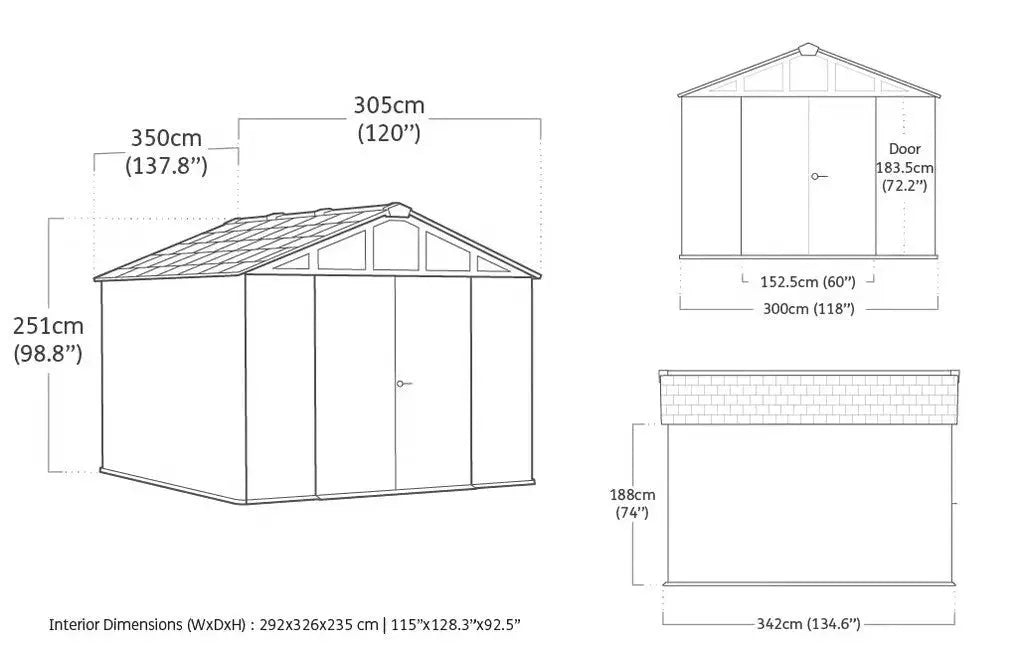 Keter Stronghold Resin Garden Shed Grey