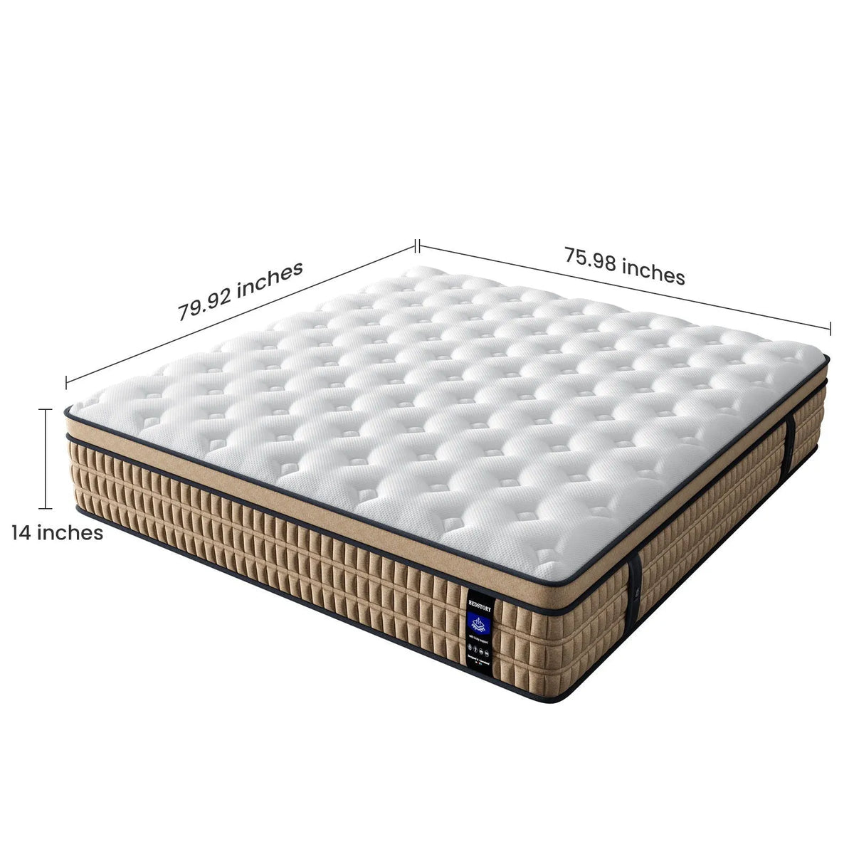 14″ King Mattress Hotel Collection Hybrid Mattress With Gel Memory Foam & Pocket Springs