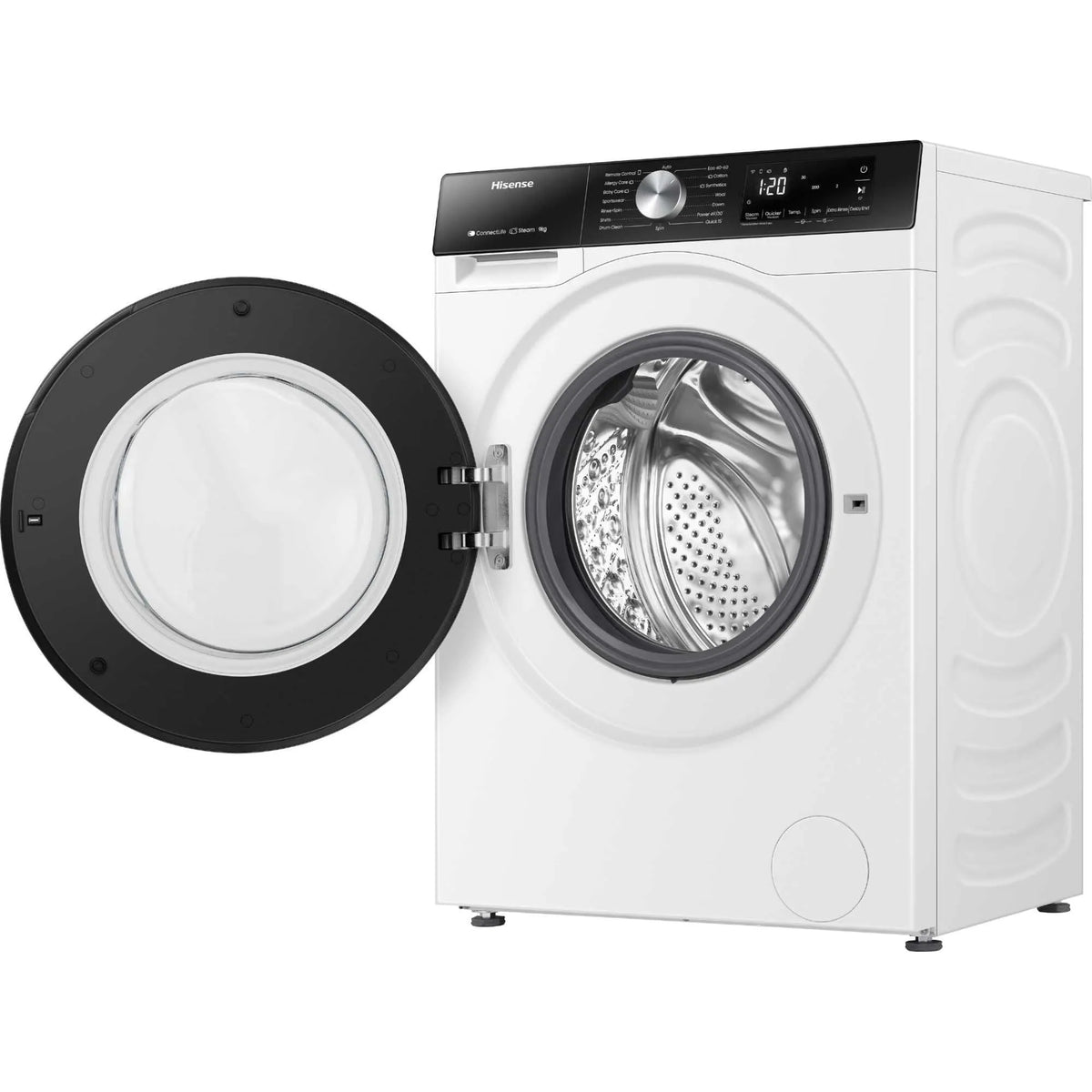 Front-Load Washing Machine 9kg 1400 rpm WiFi Steam White Class A