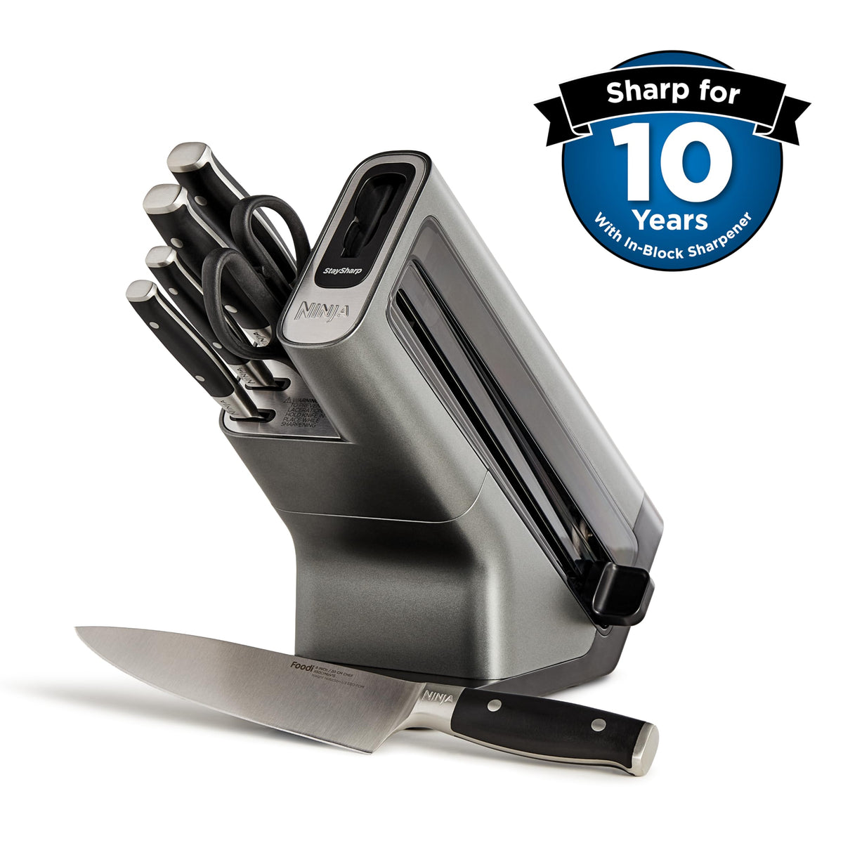 Ninja Foodi StaySharp Knife Block with Built-in Sharpener 6-Piece