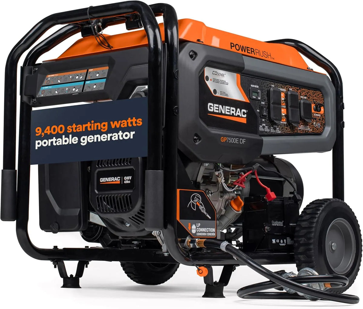Generac 8,125 Starting Watt Portable Gas Generator – Includes Extension Cord