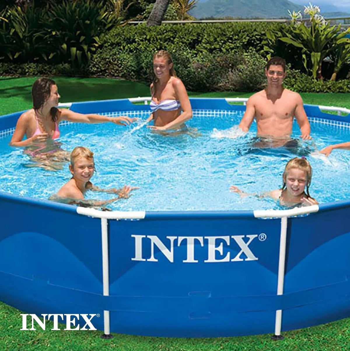 Intex 12′ x 30″ Metal Frame Round Swimming Pool w/ Filter Pump & 13′ Pool Cover